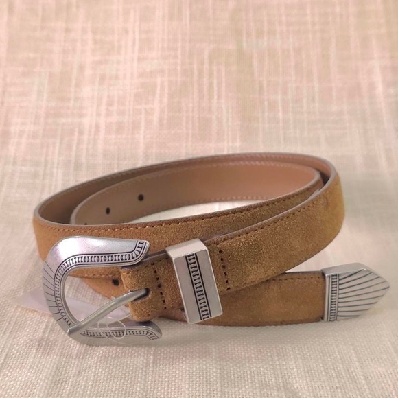 Madewell Accessories - Madewell Suede Western Buckle Belt - Warm Chestnut/ Size: S